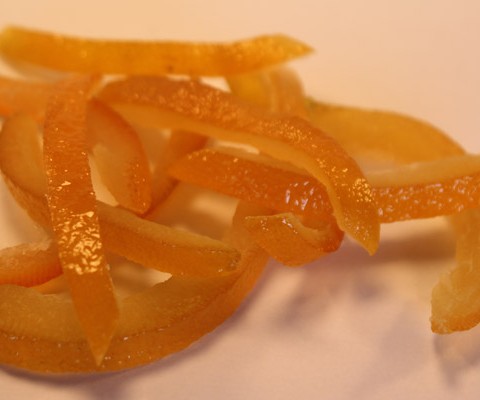 glacé orange peel strips