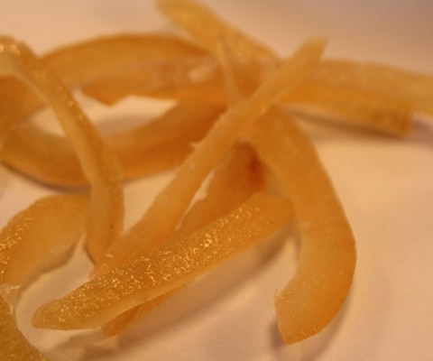 glacé orange peel strips